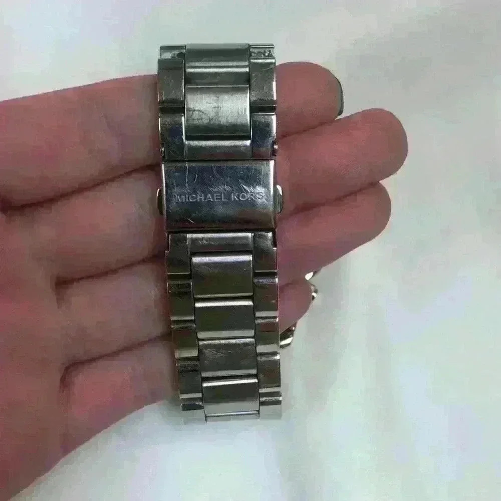 Michael Kors Silver Watch with Pave Diamond Face - Picture 5 of 7